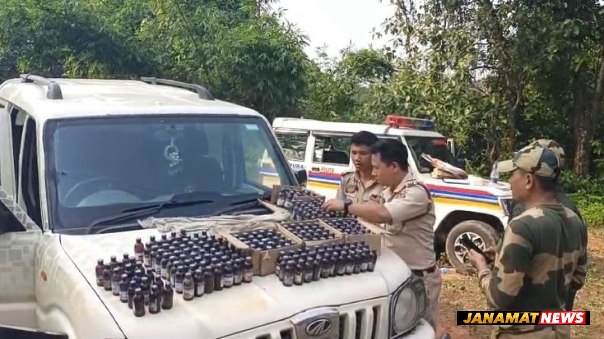 Large consignment of contraband cough syrups seized from a vehicle in Ambassa |