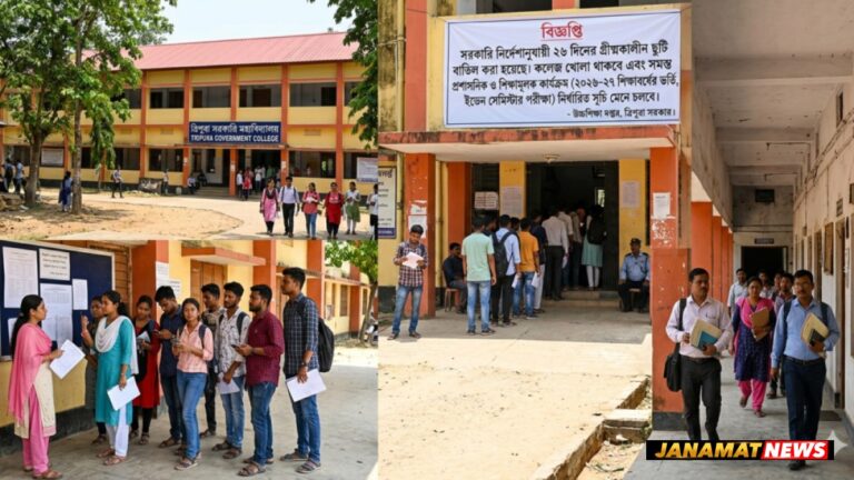 ত্রিপুরার সরকারি কলেজে বাতিল গ্রীষ্মকালীন ছুটি -