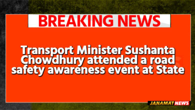 Transport Minister Sushanta Chowdhury attended a road safety awareness event at State Guest House in Agartala on September 22. |