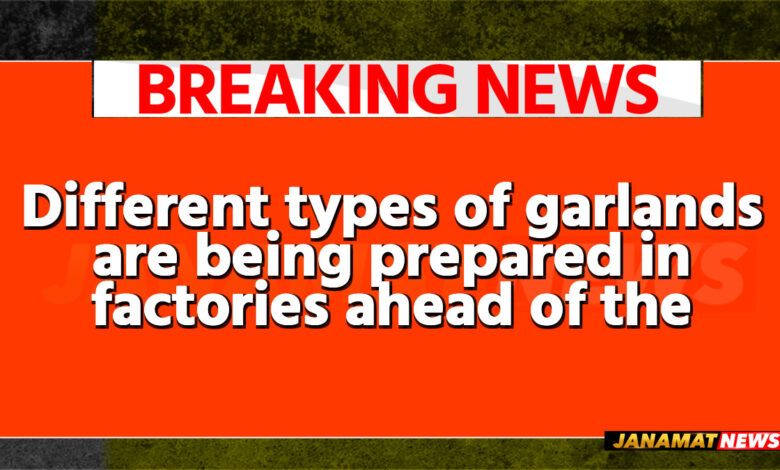 Different types of garlands are being prepared in factories ahead of the Puja season in Agartala on September 23. |