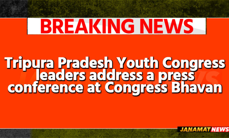 Tripura Pradesh Youth Congress leaders address a press conference at Congress Bhavan in Agartala on September 26. |