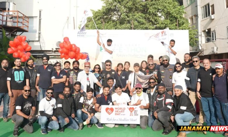 100 Bullet Riders Join Aster Prime Hospital’s ‘World Heart BIKE-E-THON’ Ahead Of World Heart Day. -