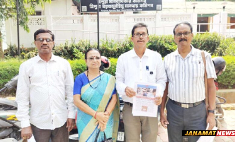 Members of a Left-affiliated teachers organisation meet officials of the Tripura State Human Rights Commission on deputation in Agartala on September 30. |