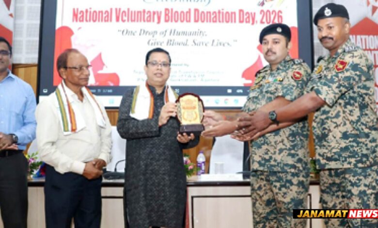 Social Welfare Minister Tinku Roy inaugurates the National Voluntary Blood Donation Day programme in Agartala on October 1. |