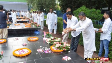 Gandhi Jayanti observed by Tripura Pradesh Congress in front of Congress Bhavan at Agartala on October 2. |