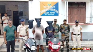 Three bike lifters arrested with two stolen motorcycles in Kailashahar |