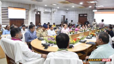 Minister Sushanta Chowdhury attends a preparatory meeting for the Seva Jyoti Yatra at the District Magistrate's Conference Hall in Agartala on October 3. |