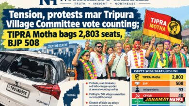 Tension, protests mar Tripura Village Committee vote counting; TIPRA Motha bags 2,803 seats, BJP 508 |