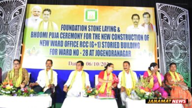 Mayor of Agartala Municipal Corporation (AMC) Dipak Majumder attended Bhumi Pujan ceremony of new building of ward number 28 office at Jogendranagar area of the city on October 6. |