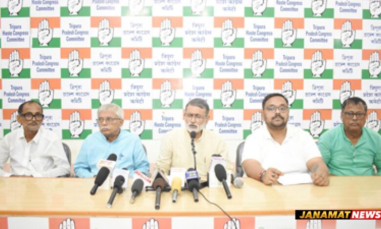Tripura Pradesh Congress president Ashish Kumar Saha addressed a press conference at Congress Bhavan in Agartala on October 7. |