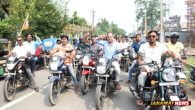 BJP Barjala Mandal leaders participate in the Viksit Bharat Yatra at Agartala on October 7. |