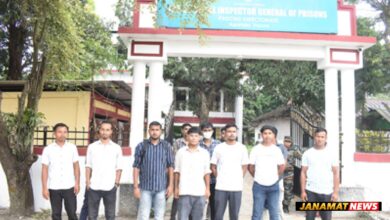 Jail police aspirants organised a demonstration in front of the Prison directorate in Agartala on October 7 seeking their early recruitment. |