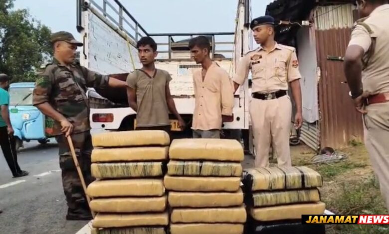 Two drug peddlers arrested with huge quantities of Ganja hidden in secret vehicle compartment in North Tripura |