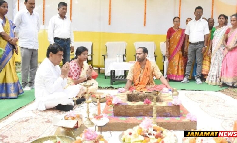 Mayor of Agartala Municipal Corporation (AMC) Dipak Majumder laid the foundation stone for the new ward office building of AMC ward number 29 through Bhumi Puja on October 9. |