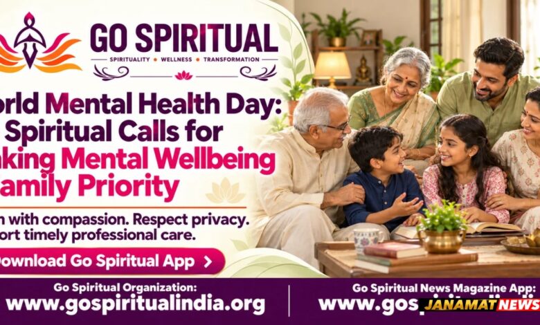 Go Spiritual Calls For Making Mental Wellbeing A Family Priority On World Mental Health Day. -