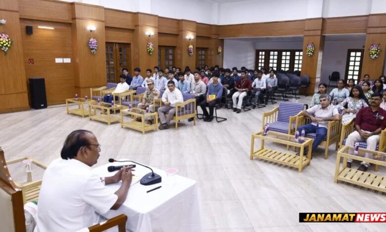 Governor Of Tripura Indrasena Reddy Nallu, Interacts With TU Students At Lok Bhavan. -