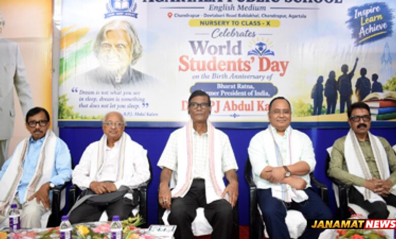 Forest Minister Animesh Debbarma inaugurates World Students' Day observation organised by Agartala Public School at Agartala Press Club on October 16. |