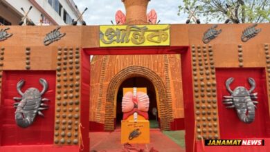 Glimpses of Durga Puja pandal and idols Prantik Club in Agartala. |